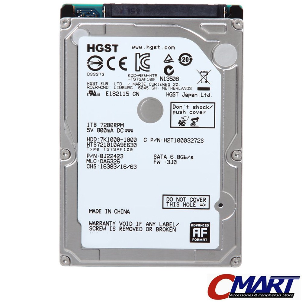 Hitachi HGST Laptop 1TB 7200RPM Notebook HDD hardisk harddisk Internal