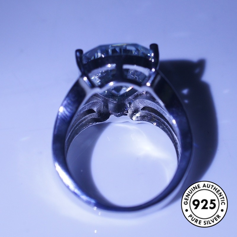 Cincin Berlian Bentuk Water Drop Pear Bahan S925 Silver