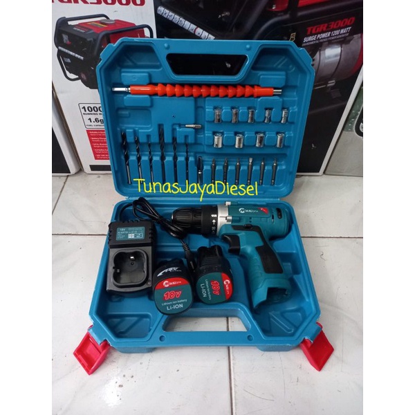 Cordless Drill 18V Bor Baterai Tembok MAILTANK
