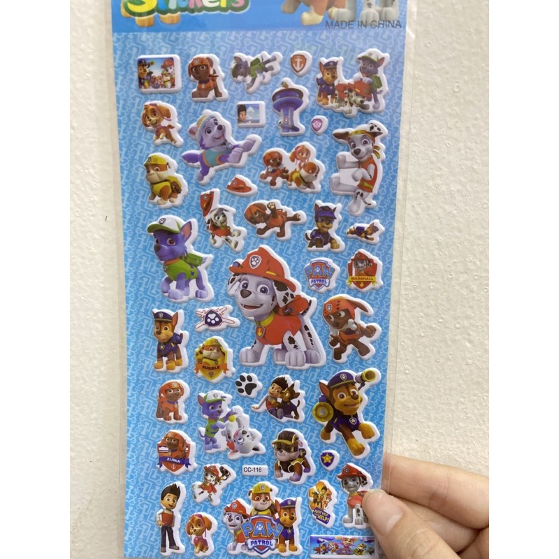 Sticker karakter pooh frozen boy girl music princess avenger 3D glitter-Paw