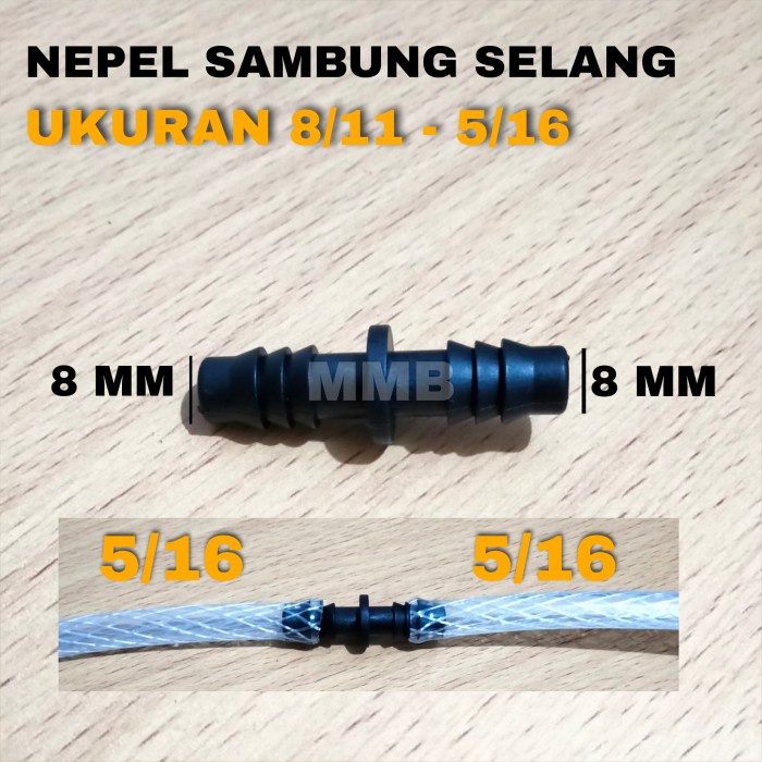 NEPEL SAMBUNG SELANG 5/16 / REDUCER SELANG 8/11 MM