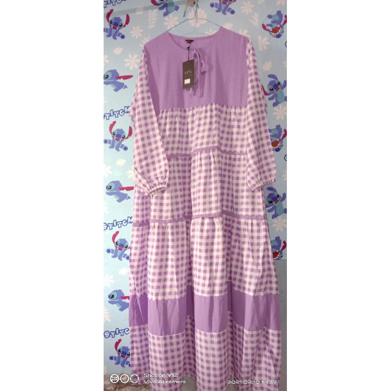 GAMIS EXTU KOTAK-KOTAK LILAC