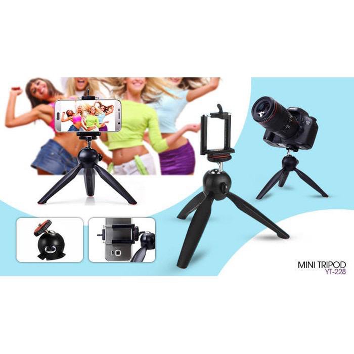 TRIPOD MINI YUNTENG XH228 YT228 TRIPOD SELFIE MINI MULTI FUNGSI HOLDER STAND ZOOM GOOGLE DUO