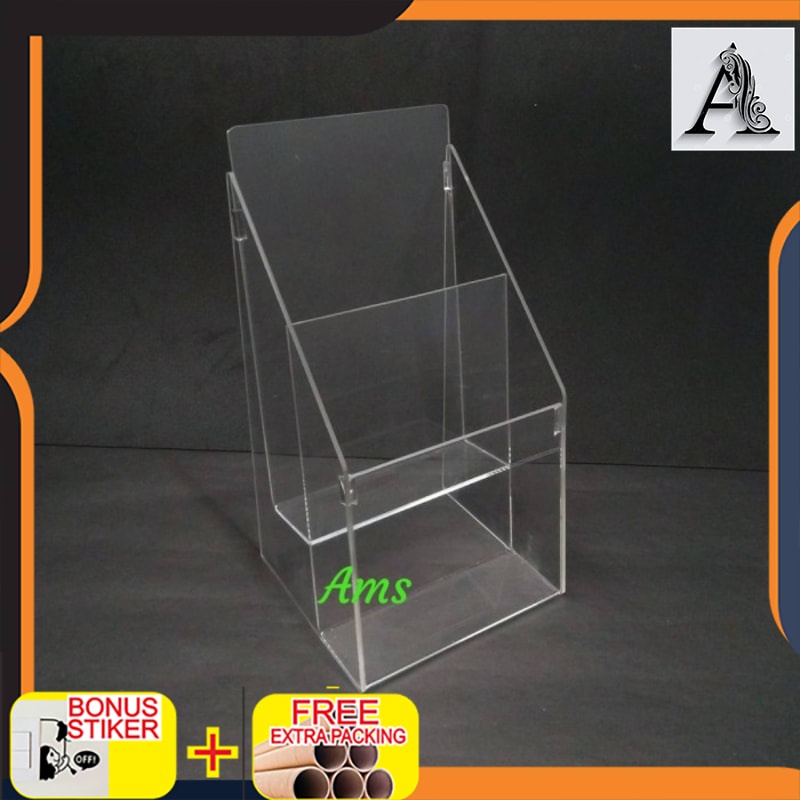 Terlaris Display brosur A5 2susun/akrilik brosur susun