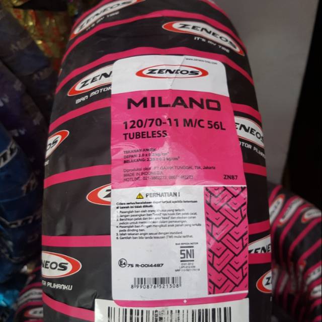 ZENEOS 120 70 11 MILANO BAN VESPA PRIMAVERA BELAKANG RING 11