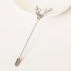⭐TasUnik88⭐A041 Bros Pin Bentuk Rusa Warna Silver Gaya Punk Antik untuk Pria / Wanita Import Murah-4