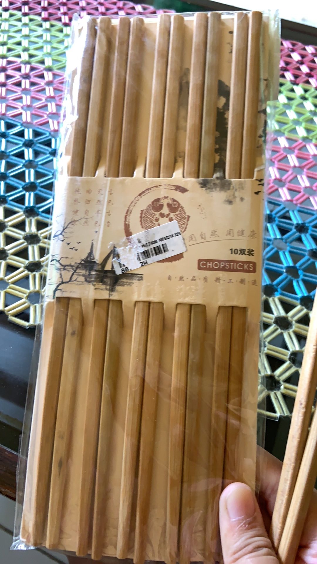 Sumpit Bambu Premium 10 Pasang / Chopstick Bulat Foodgrade Antibacterial / Sumpit Bambu Steril