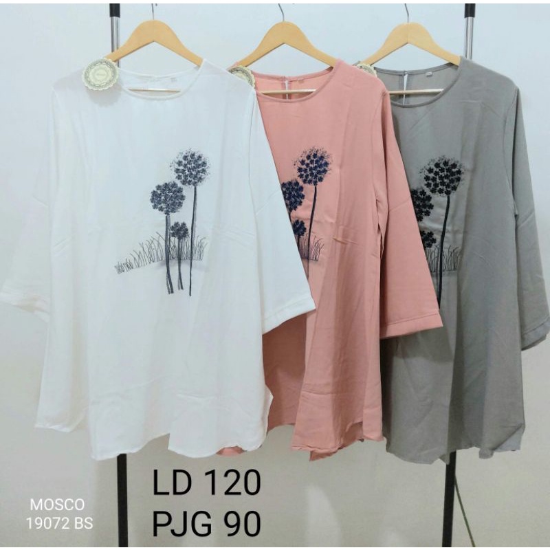 chiffon dress brand mosco bahan sifon tebal big size Jumbo XXXL 3L lembut jatuh nyaman premium blous