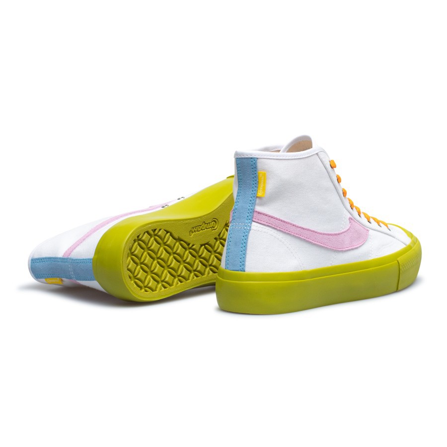 Sepatu Compass Matcha Hi Version [White Matcha/Blue Matcha]-3
