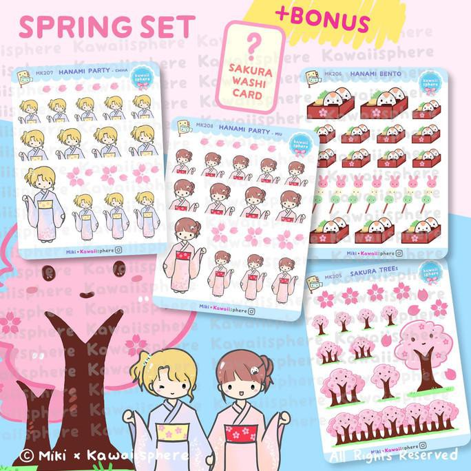 

[[BISA COD]] Spring Set |Planner Sticker Sakura Season MK | Writable Waterproof KOMPLIT Kode 1010