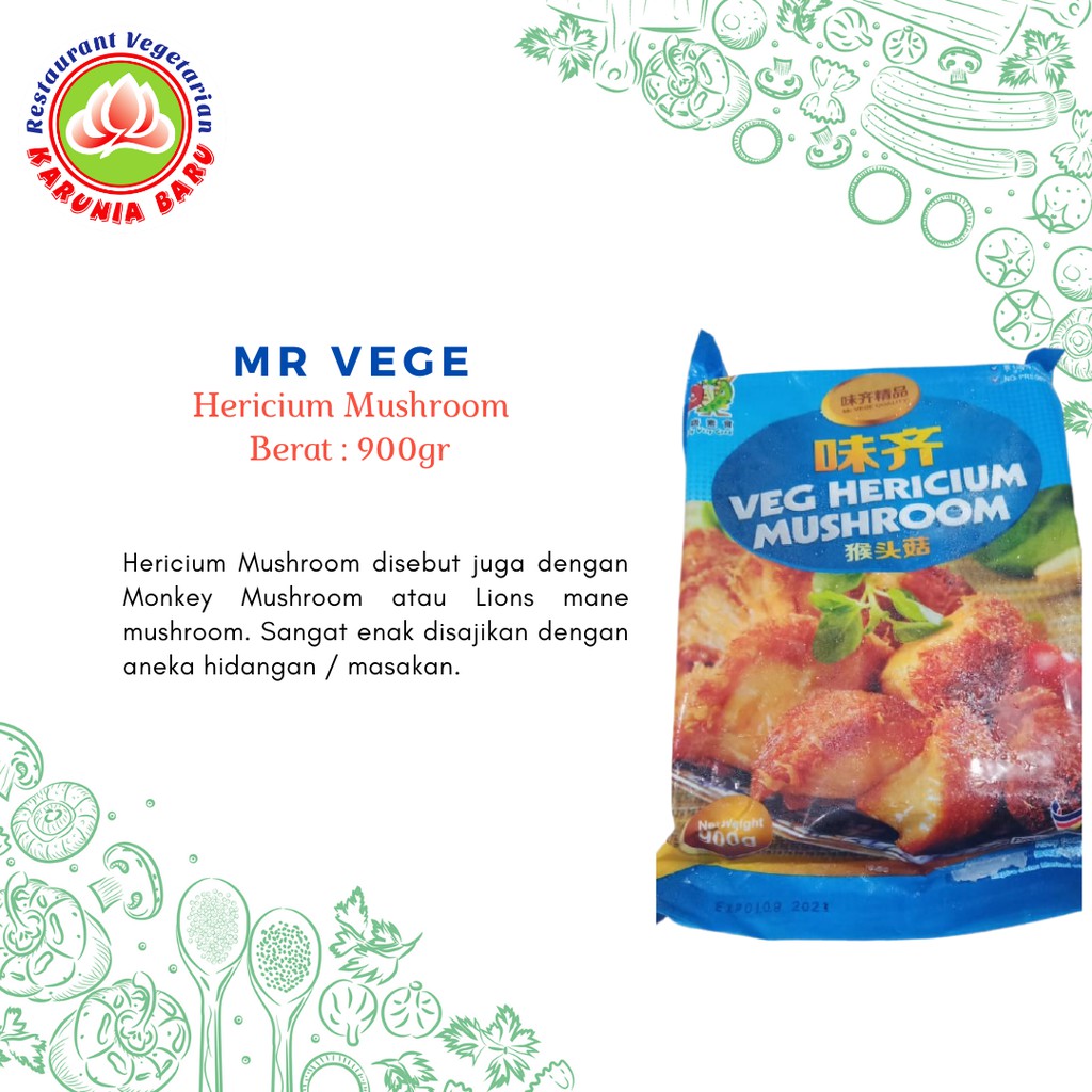 

MR VEGE Hericium Mushroom/Daging Jamur Vegetarian 900gr