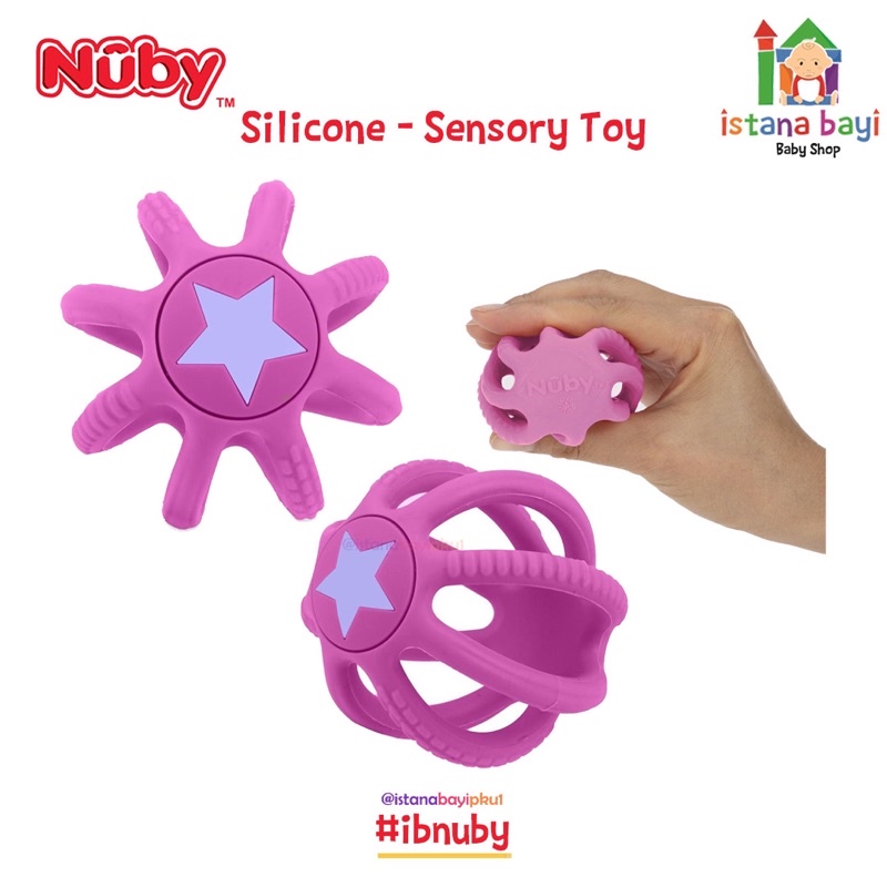 Nuby Silicone Collapsible - Mainan sensori anak bola Siicone / Mainan Gigitan Bayi