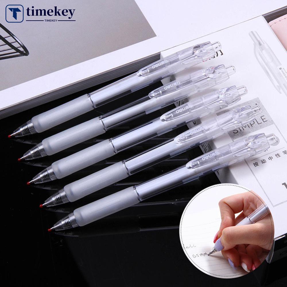 Timekey Deli Pulpen Gel 0.5mm Warna Hitam Bisa Ditarik Untuk Stationery Sekolah / Kantor / Hadiah H4X2