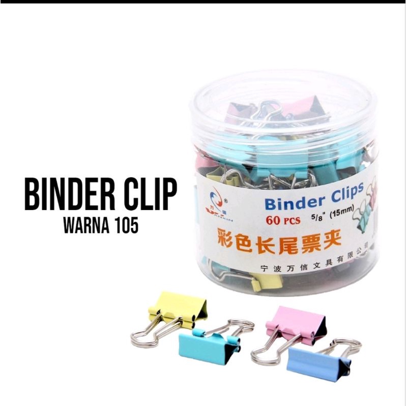 

binder clip tabung pastel/penjepit kertas warna