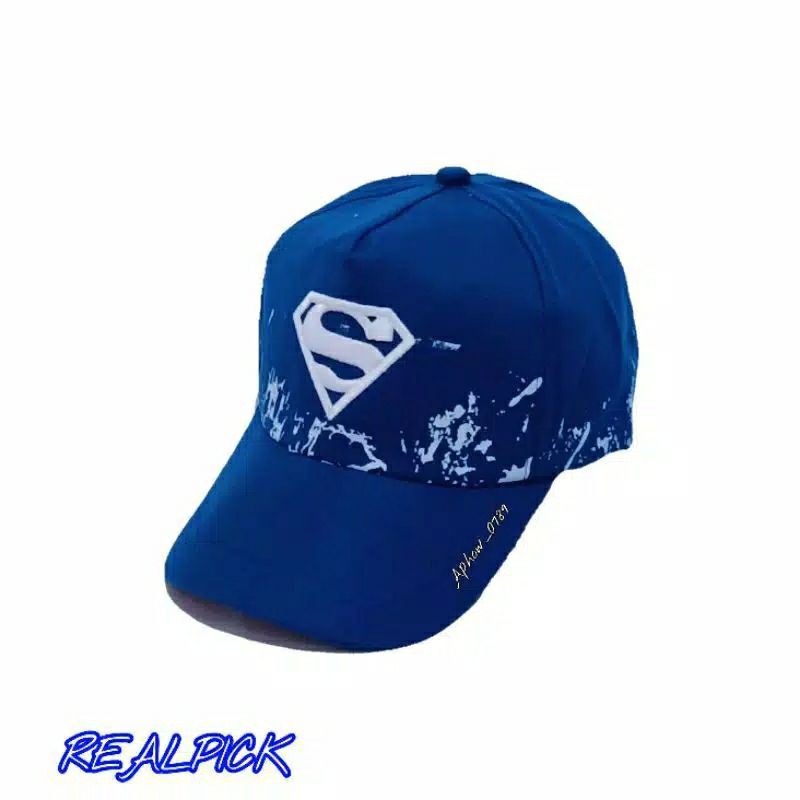 Topi Anak Laki Laki Motif Superhero Supermen Topi Anak Bordir Kekinian Topi anak Cowok Realpict