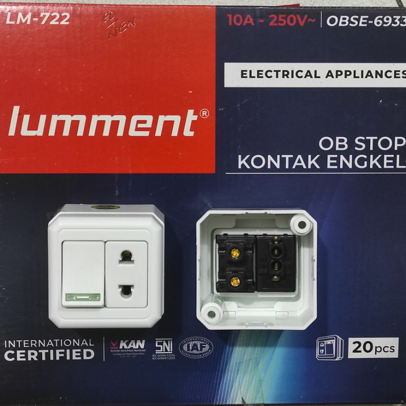 Lumment OB Stop Kontak + Engkel Saklar Lampu TIMBUL ( OBSE-6933 / LM-722 )