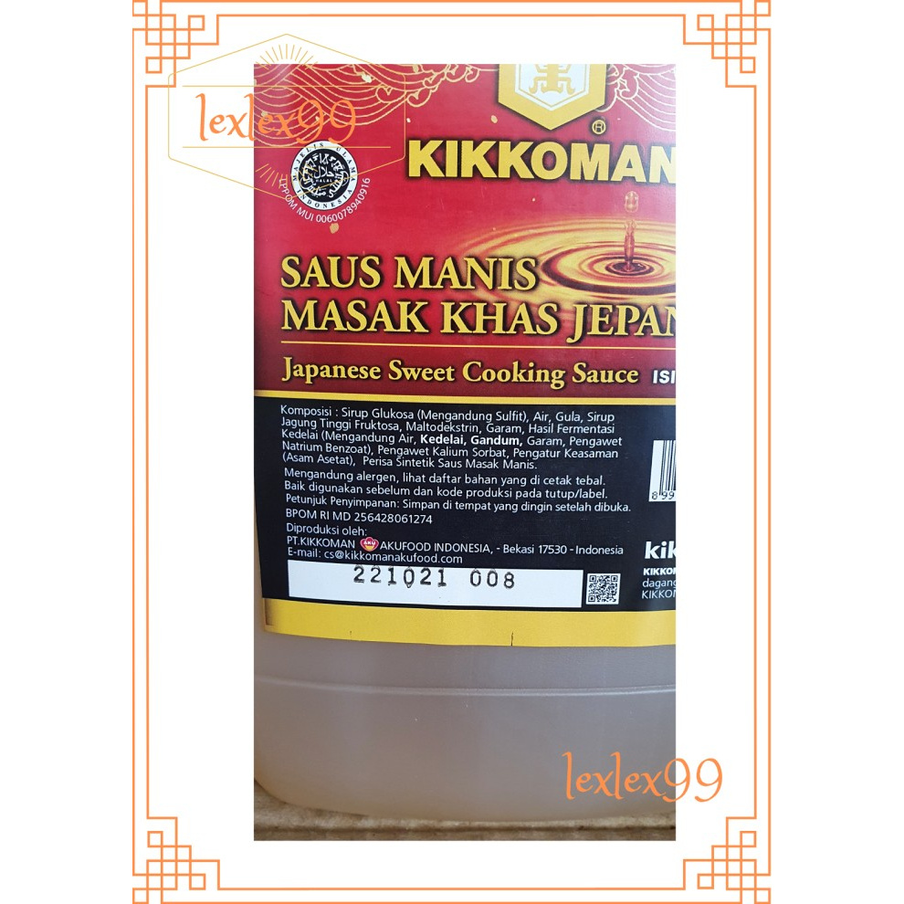 

Ready- Kikkoman Saus Mirin / Sweet Seasoning Sauce Jerigen 2L / 2.2Kg - Standar