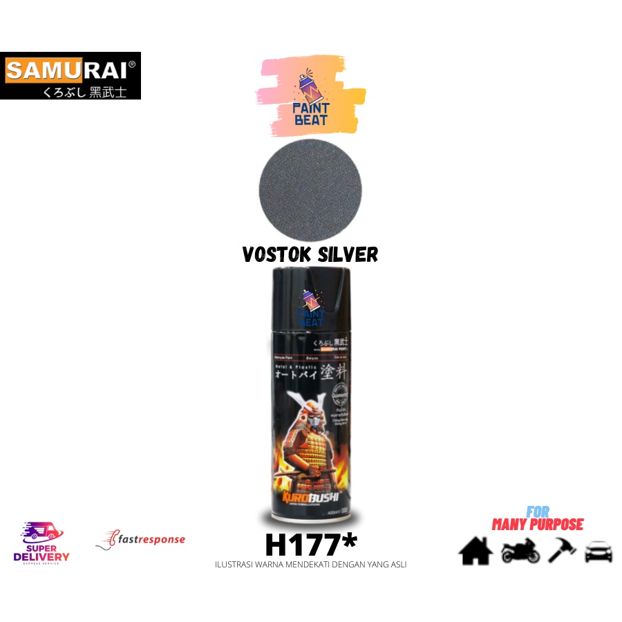 Samurai Paint * Vostock Silver Honda H177 Cat Aerosol Kualitas Kompresor Cat Semprot Samurai 1 Star 