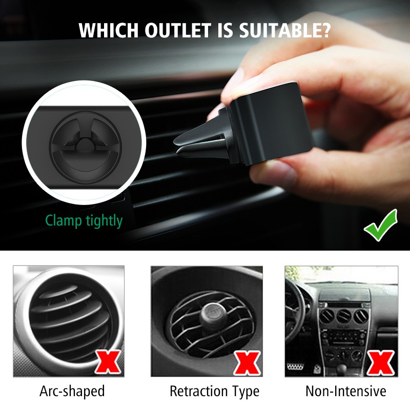 Universal Car Air Vent Mount Holder - Tempat HP &amp; GPS AC Mobil