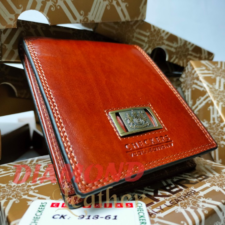 Checkers Dompet Kulit Impor Asli Pria CK 61