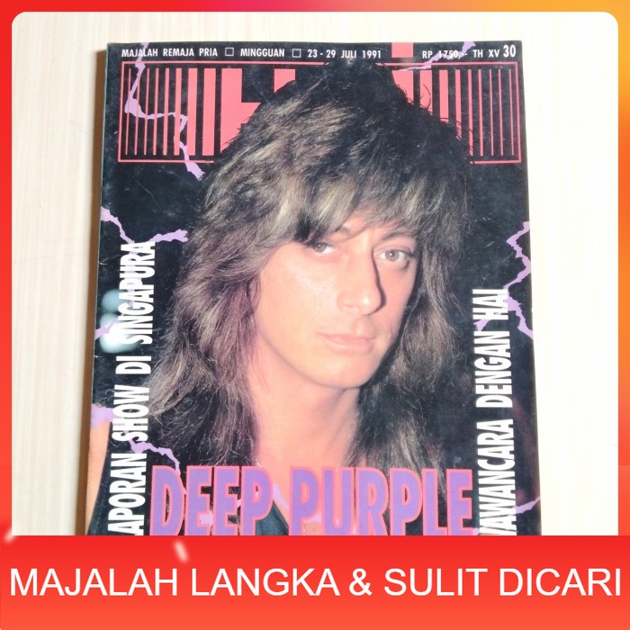 Majalah HAI No.30 Jul 1991 JOE LYNN TURNER DEEP PURPLE (RARE ITEM) Langka