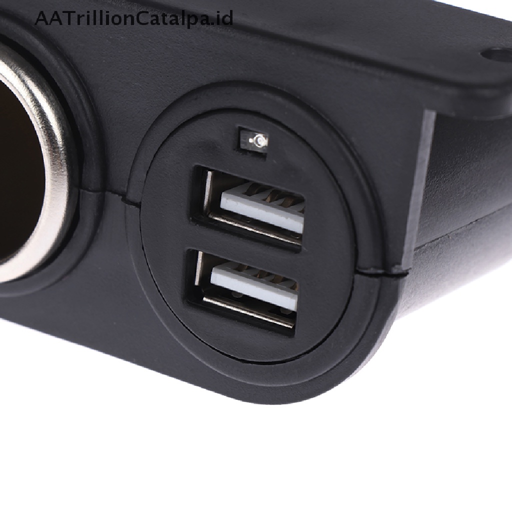 (AATrillionCatalpa) Power Outlet 12V / 24V Dengan 2 Port Charger USB Untuk Aksesoris Mobil