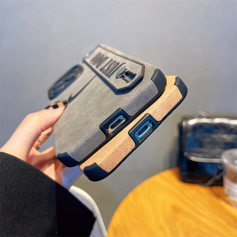 Soft case Pelindung Bahan Kulit Dengan wristband shockproof Untuk iphone 11 pro max 12 13 pro max X Xs XR