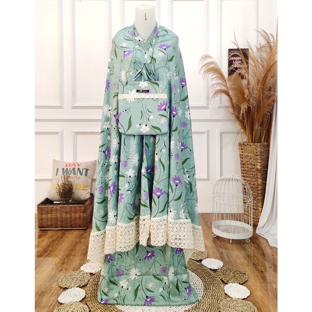 MUKENA RAYON TERLARIS RENDA BESAR MOTIF TANGKAI BUNGA/MUKENA RAYON PREMIUM SUPER LEMBUT & ADEM// MUK