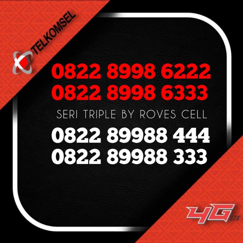 NOMOR CANTIK TELKOMSEL SERI TRIPLE 222 333 444 666 TRIPEL BUKAN KWARTET HEXA PANCA SAPTA OKTA RAPI