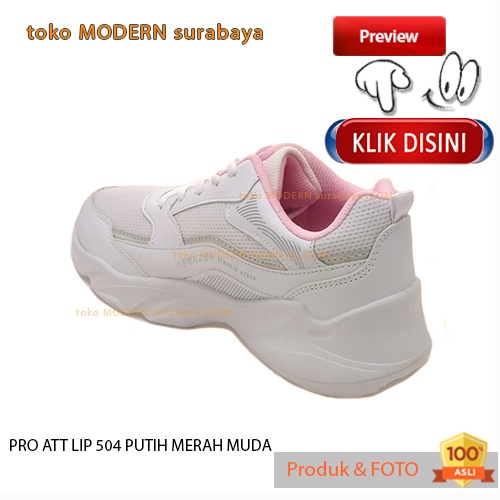 PRO ATT LIP 504 PUTIH MERAH MUDA sepatu sneakers wanita olahraga