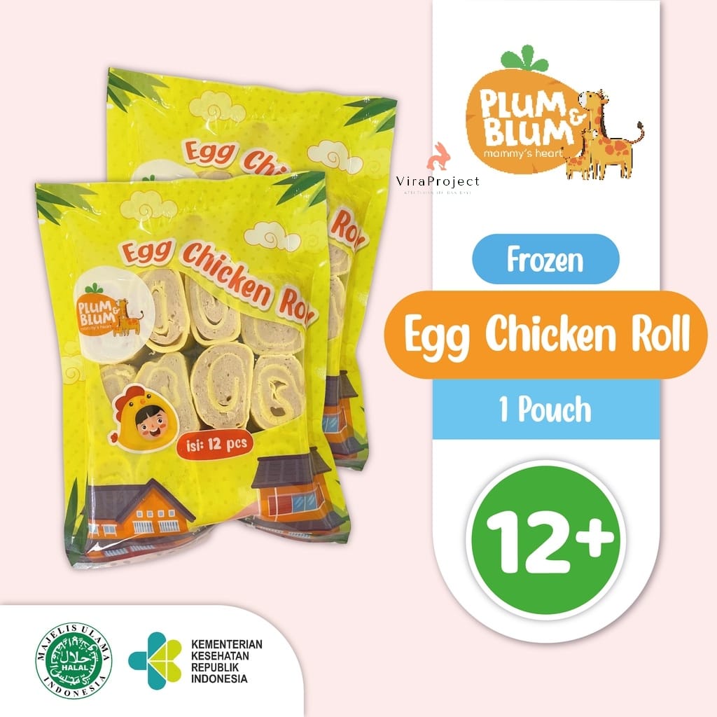 PLUM&amp;BLUM FROZEN EGG CHICKEN ROLL / DAGING AYAM ROLL NO MSG 12PCS