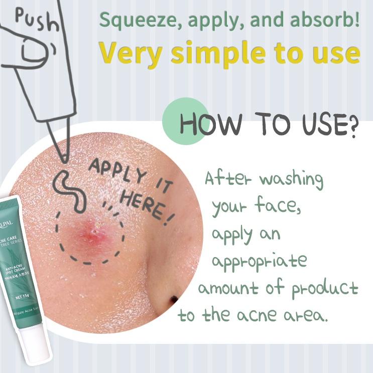Z5RT GIRLPAL Anti Acne Spot Cream 15g Tea Tree Treatment Acnes Cream Salep Acnes Penghilang Bekas Je