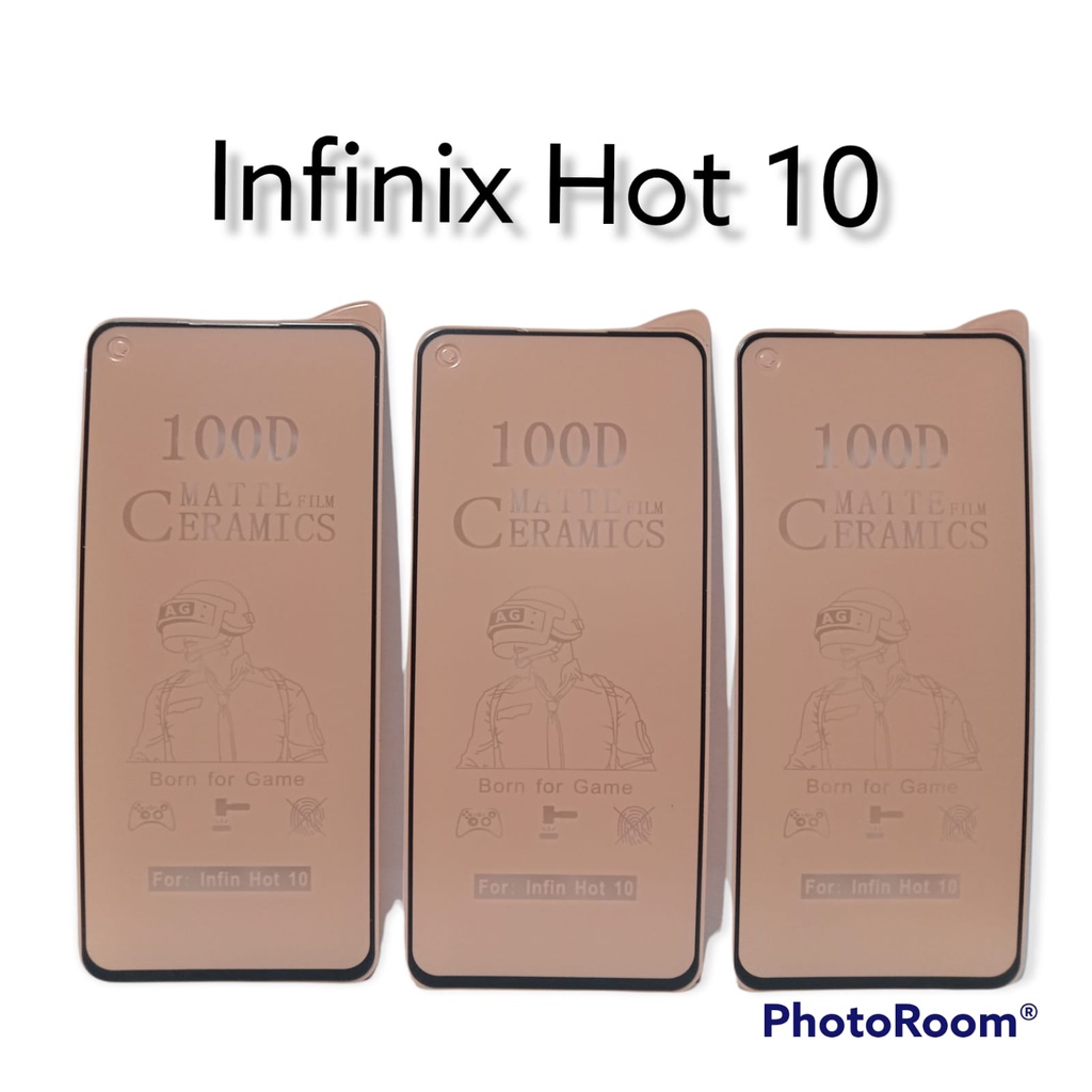 CMF Ceramic Matte Full Layar Infinix Hot 10 6.78 Inchi Anti Minyak No Fingerprint