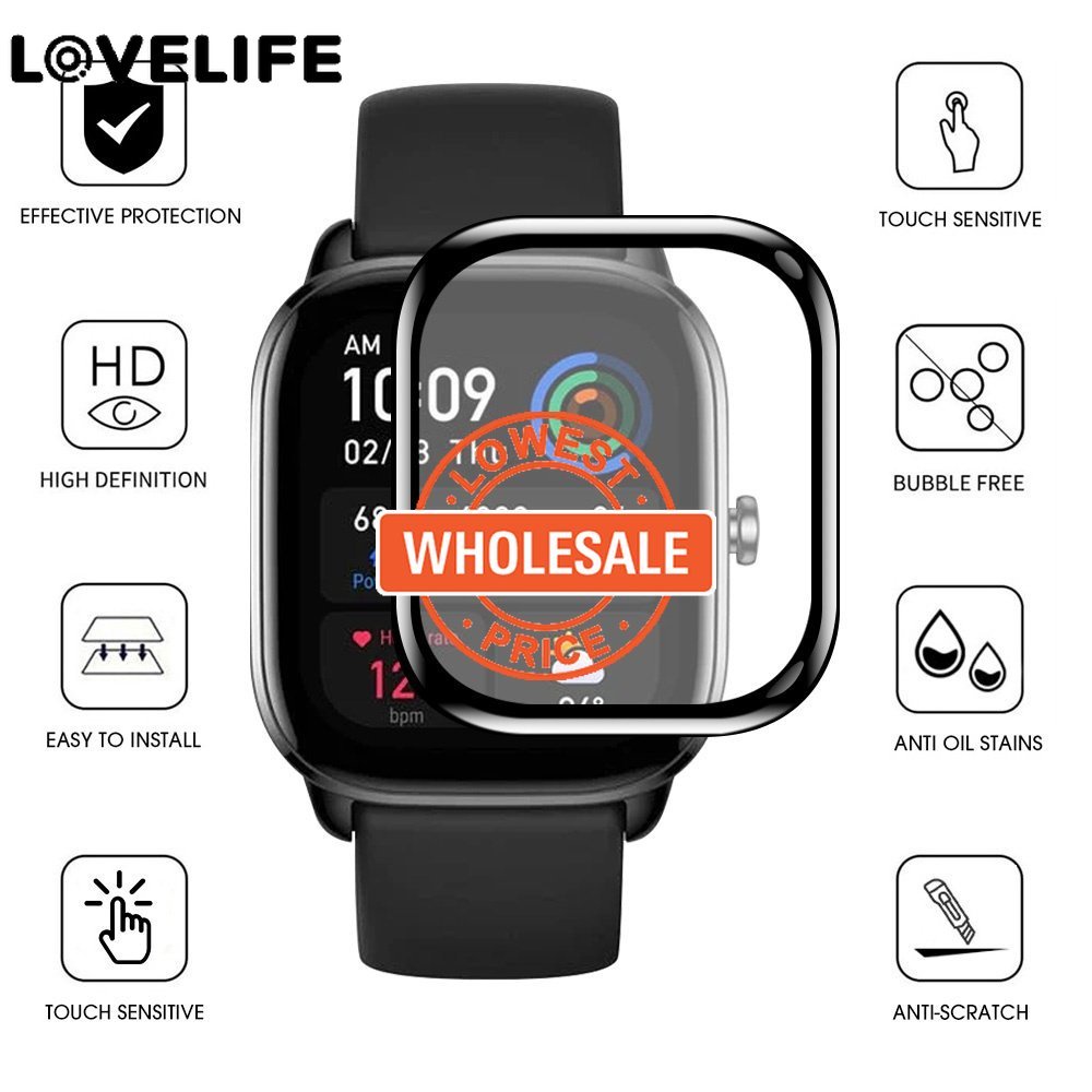 [Harga Grosir]HUAWEI XIAOMI 1 / 3pcs Film Pelindung Layar Smartwatch 3D Untuk Huami Amazfit GTS 4 Mini