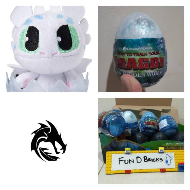 How To Train Your Dragon Egg Plush LightFury Blue Spots