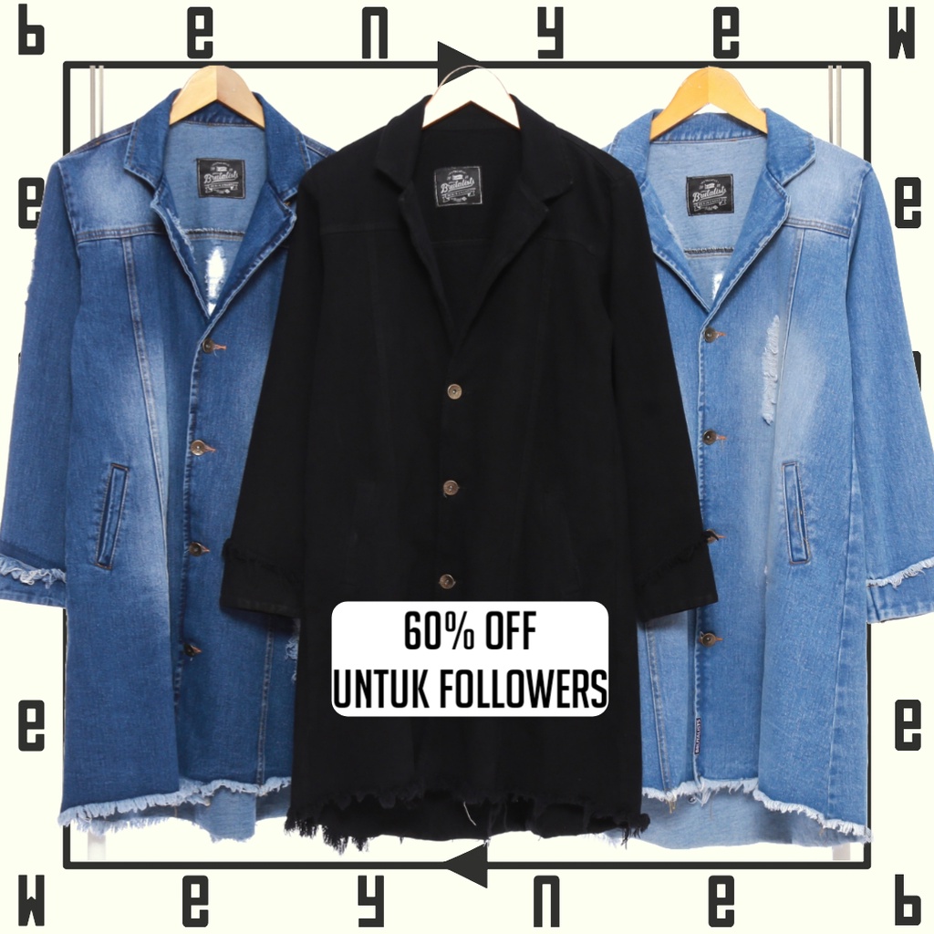 JAKET JACKET OUTERWEAR BLAZER WANITA MUSLIMAH HIJAB JEANS DENIM LEVIS WANITA PANJANG HALUS TEBAL