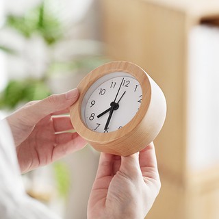 Jam alarm siswa dengan jam samping tempat  tidur  diam kayu  