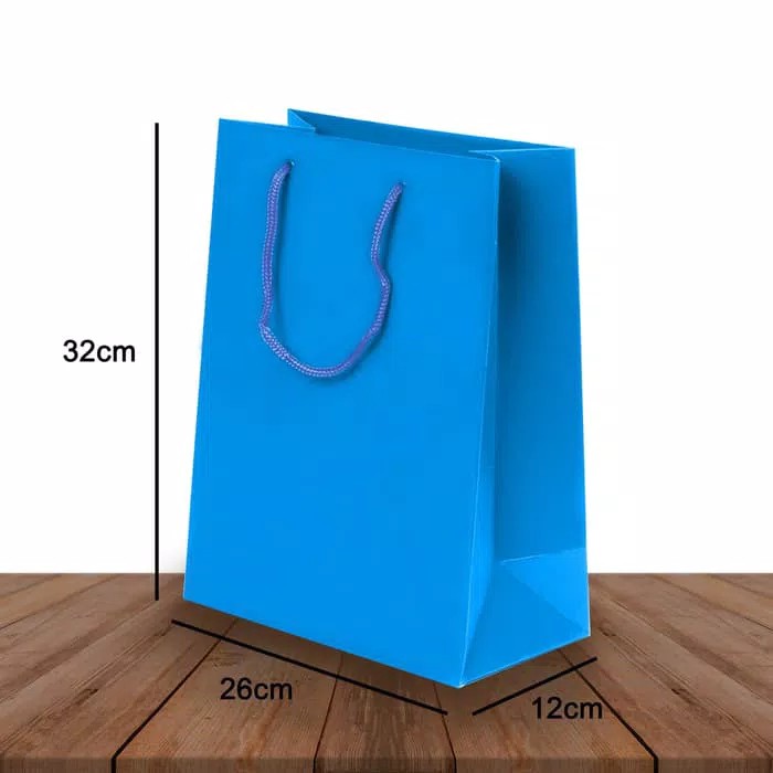 

Paper Bag Shopping Bag 26 x 12 x 32 Bahan Premium Tebal Polos Tali Kur