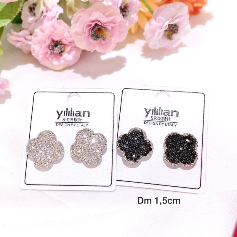 Anting Silver925 Perak Mata kilau Anti Karat anti alergi anting Zircone premium berlian kilap N 2040