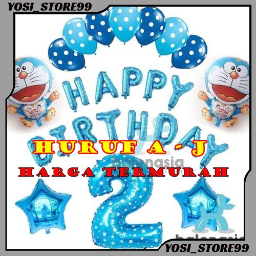 BALON ULTAH | BALON HURUF ANGKA KARAKTER MURAH
