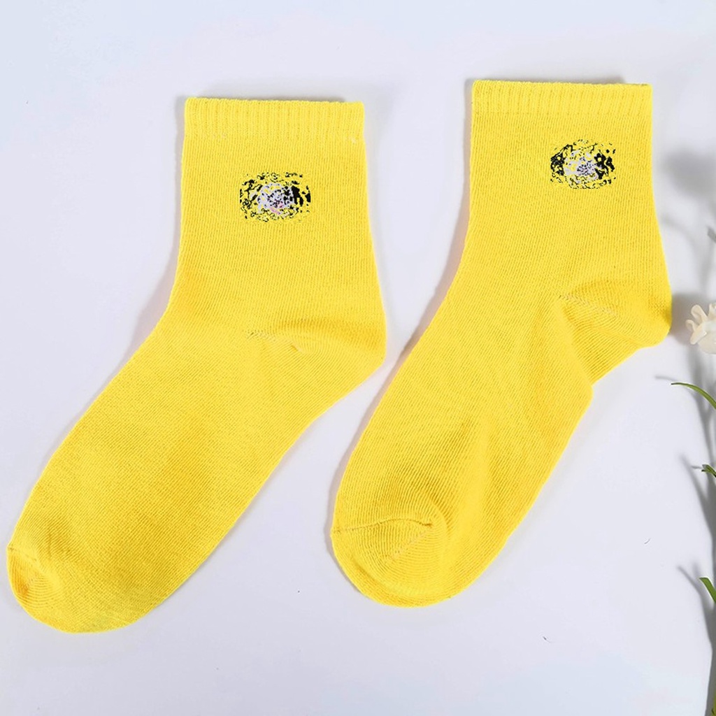 HC Kaos Kaki Tinggi Karakkter Kartun Kpop Bahan Adem Kaos Kaki Panjang Karakter Import-KUNING