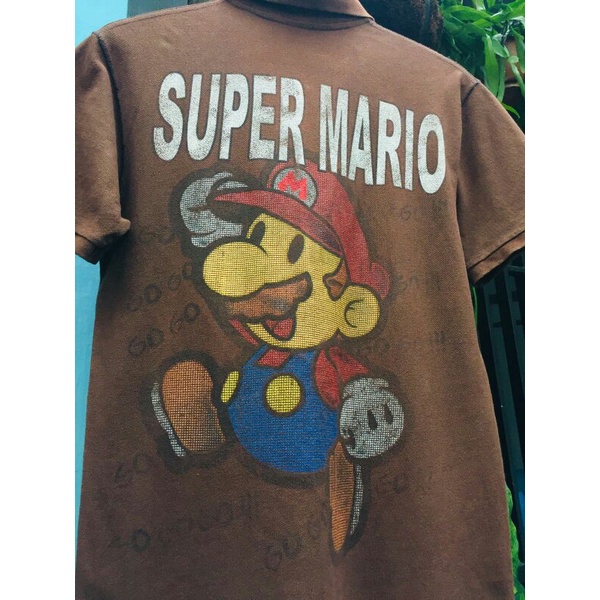 ED HARDY ART SUPER MARIO VINTAGE POLO SHIRT ( RARE ITEM )