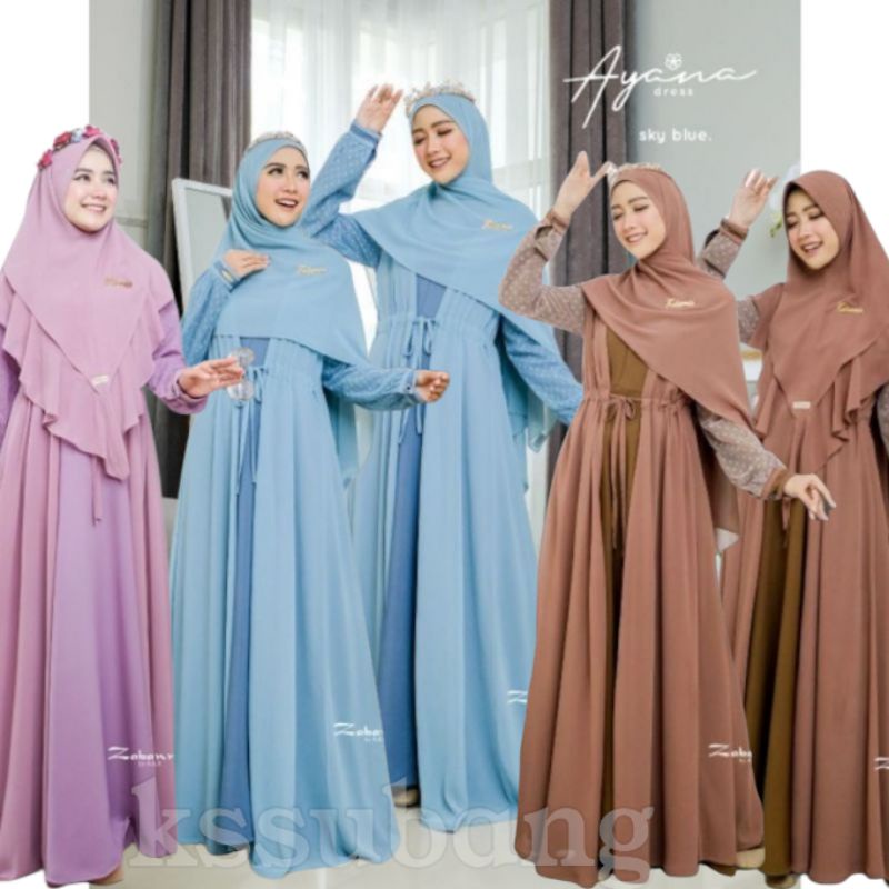 GAMIS AYANA DRESS SET HIJAB + OUTER ORIGINAL ZABANNIA