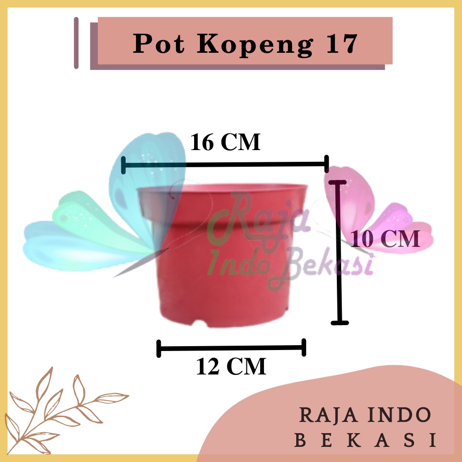 Pot Kp Kopeng 17 Merah BATA By Garden Of Love Pot Bunga Plastik Putih Murah Ukuran Mirip Pot Tani 17