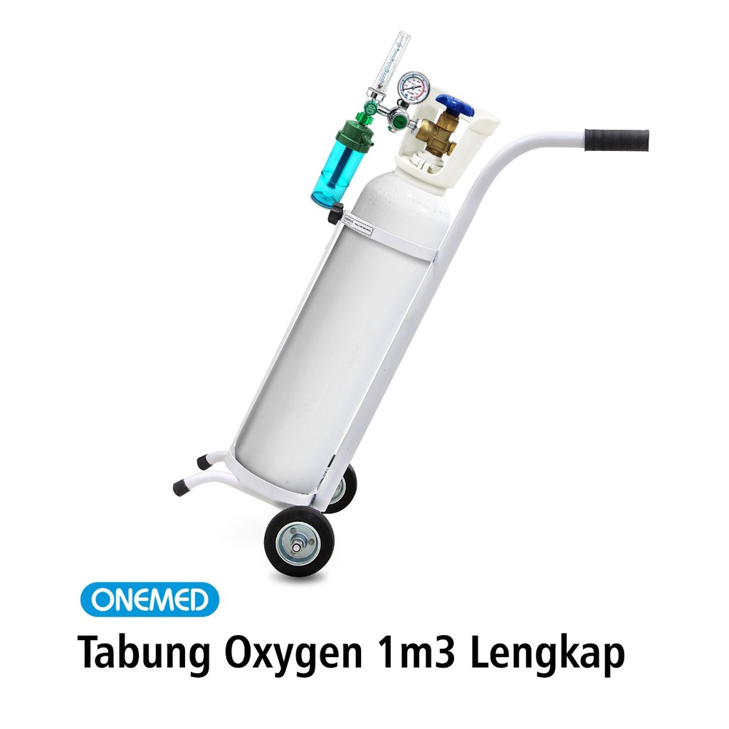 Oksigen 1m3 lengkap Tabung Oxygen Trolly Regulator OneMed OJB