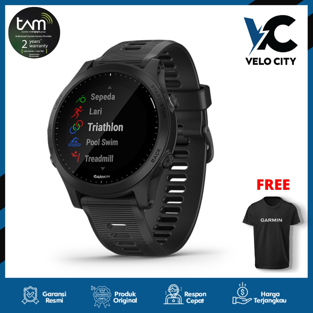 Garmin Forerunner 945 Music Black - 2 Tahun TAM