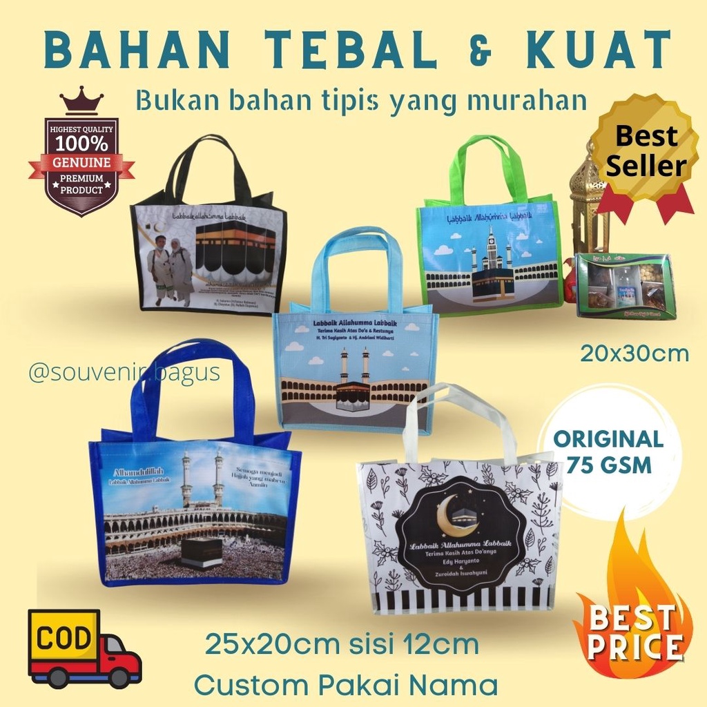 Tas Souvenir Haji Umroh Custom Nama Goodie Bag Oleh Oleh Haji Umroh gift Tas Hajj Umrah MANASIK HAJI