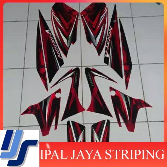 Stiker Vixion 2008/2009 merah hitam