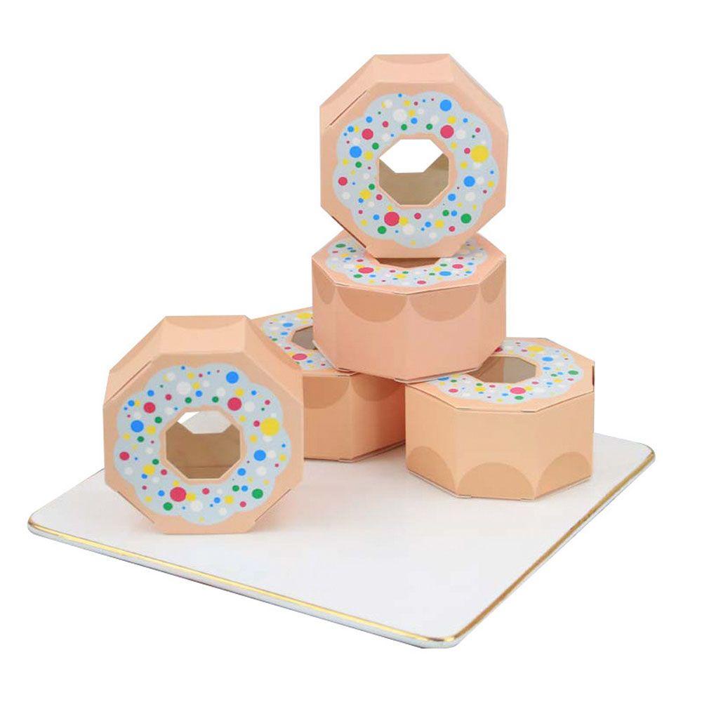Wonder 10PCS Donat Candy Box Hexagon Dekorasi Pesta Hadiah Anak Perlengkapan Pernikahan Kemasan Coklat Case