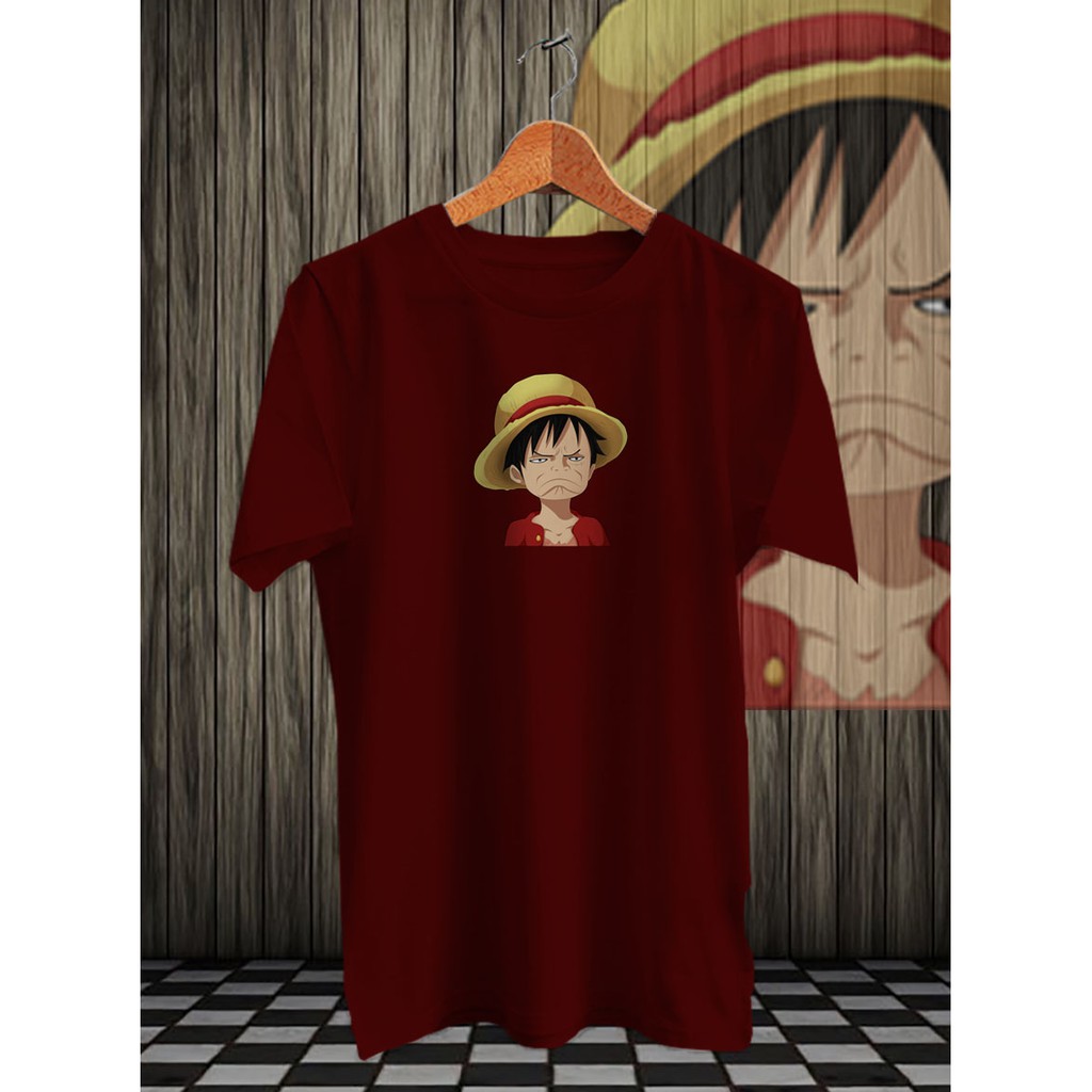 KAOS DISTRO DIGITAL PRINT LUFFY CEMBERUT